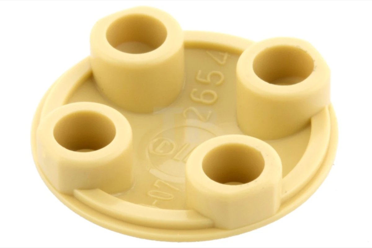 LEGO&reg; 6122533 - 2654pb005 - Plate 2 x 2 Round with Convex Bottom and Hamburger Bun with Sesame Seeds Pattern