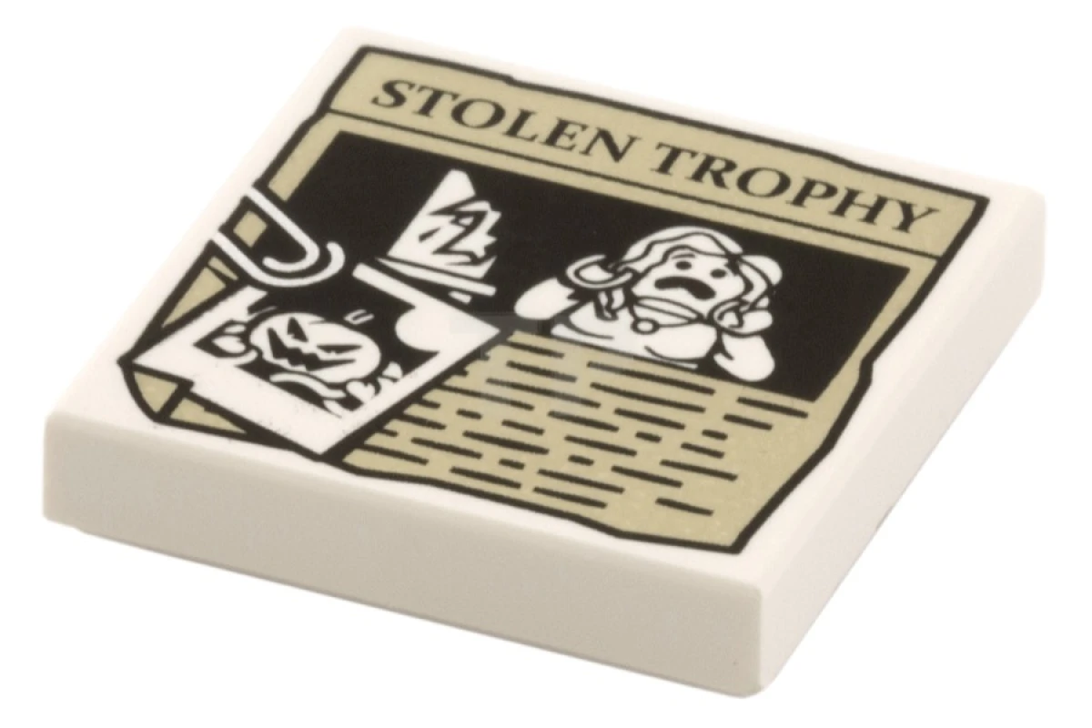 LEGO&reg; 3068pb0944 - 6122523 - Tile 2 x 2 with Newspaper Article Pumpkin Jack O'Lantern Pattern
