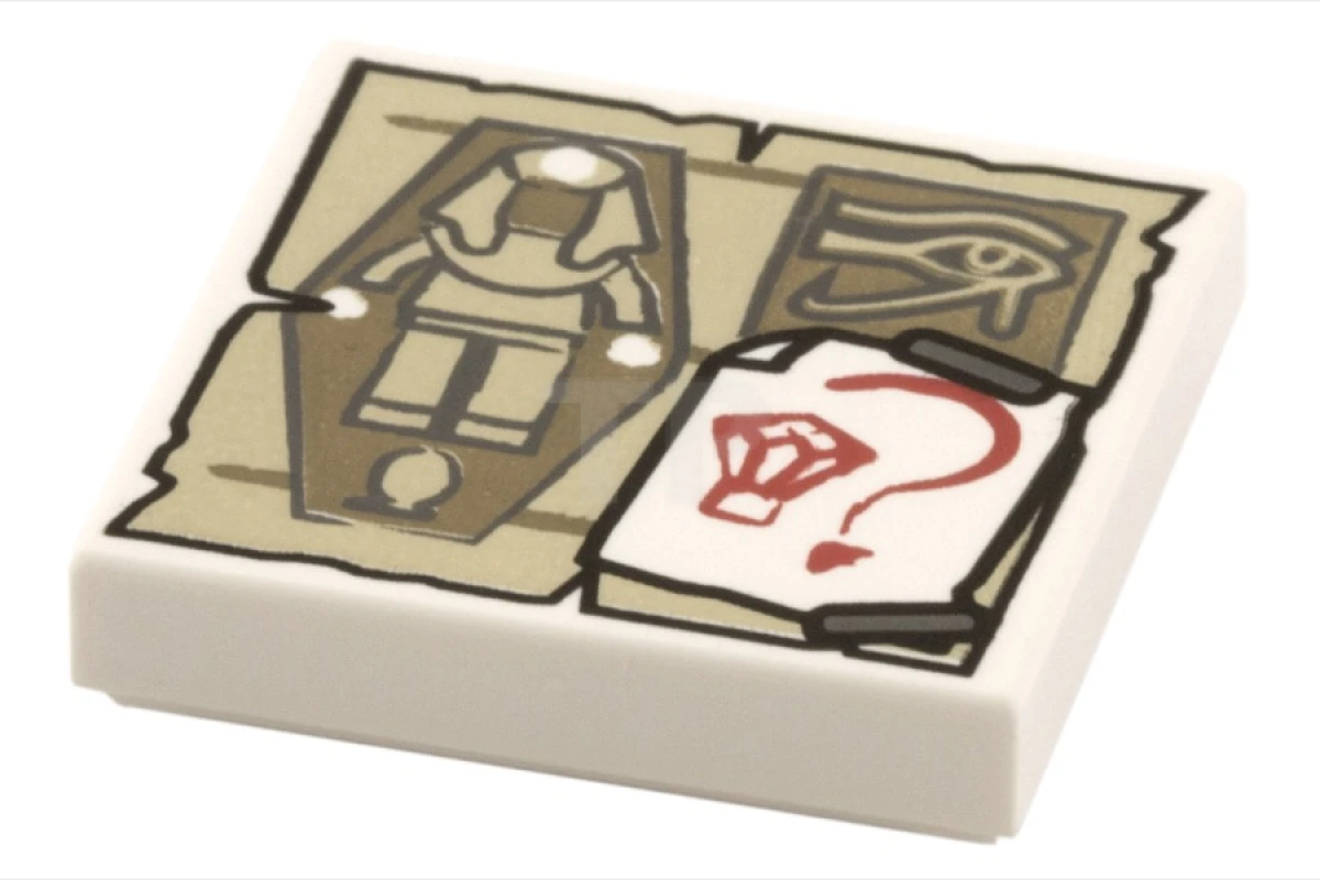 LEGO&reg; 6123039 - 3068pb0676 - Tile 2 x 2 with Mummy Parchment Pattern