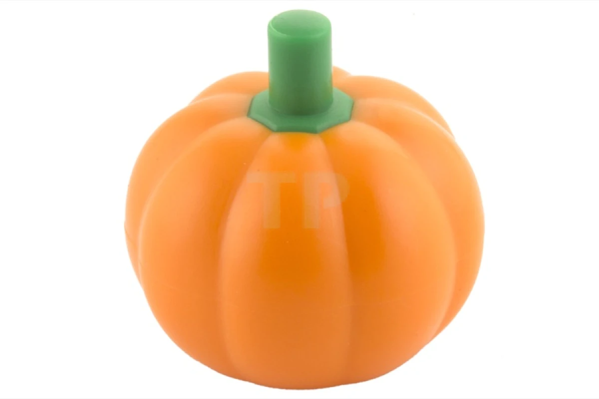LEGO&reg; 6573989 - 20695pb01 - Minifig, Headgear Head Cover, Pumpkin Jack O'Lantern with Green Stem Pattern