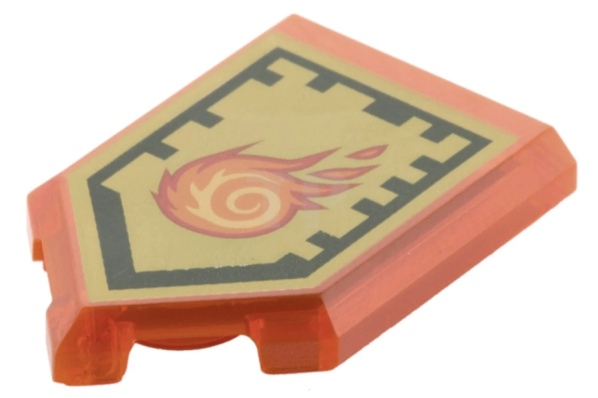 LEGO&reg; 6132984 - 22385pb004 - Piastrelle 2 x 3 Pentagonali con schema Nexo Power Shield - Palla di fuoco rotolante