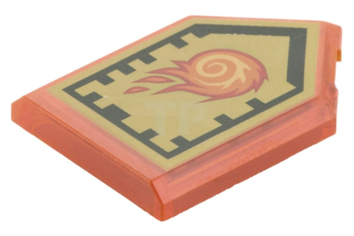 LEGO&reg; 6132984 - 22385pb004 - Piastrelle 2 x 3 Pentagonali con schema Nexo Power Shield - Palla di fuoco rotolante