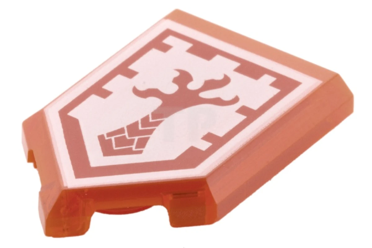 LEGO&reg; 6132446 - 22385pb002 - Baldosa 2 x 3 Pentagonal con Patrón de Escudo de Poder Nexo - Garra Garra