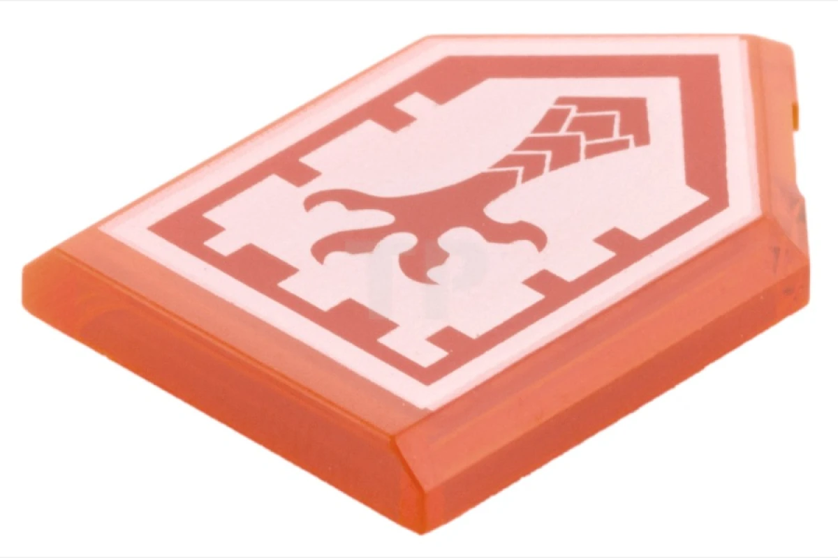 LEGO&reg; 6132446 - 22385pb002 - Baldosa 2 x 3 Pentagonal con Patrón de Escudo de Poder Nexo - Garra Garra