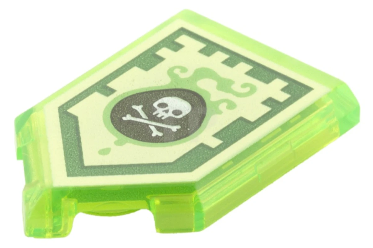 LEGO&reg; 6133533 - 22385pb009 - Tile 2 x 3 Pentagonal with Nexo Power Shield Pattern - Venom Bite