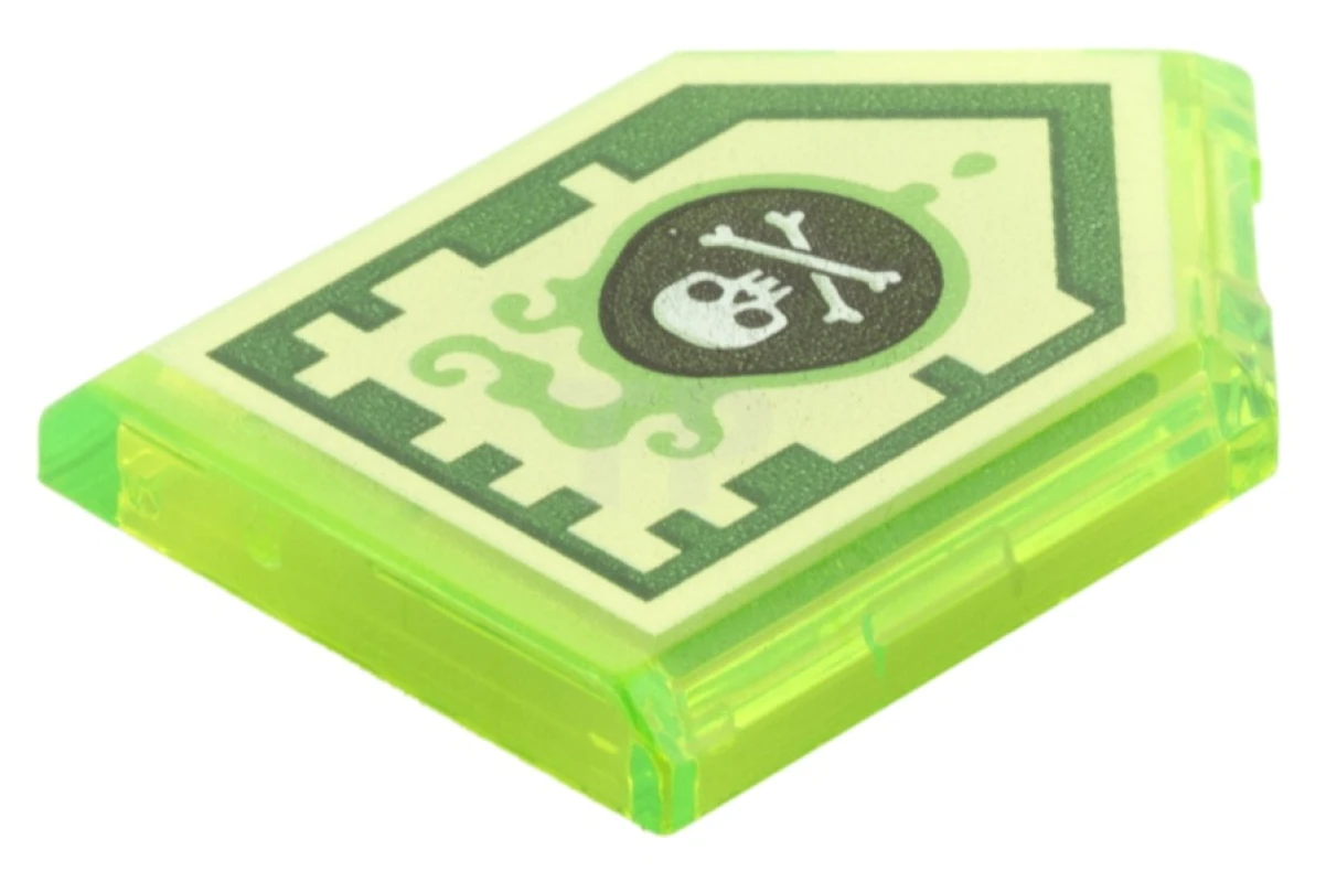 LEGO&reg; 6133533 - 22385pb009 - Tile 2 x 3 Pentagonal with Nexo Power Shield Pattern - Venom Bite