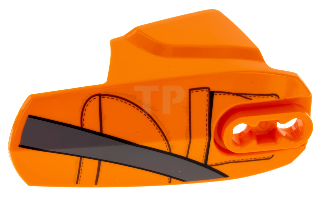 LEGO&reg; 6138030 - 90638pb06R - Hero Factory Armor with Ball Joint Socket - Size 6 with SW Pilot Uniform, Dark Bluish Gray Stripe Pattern - Figure Right Side