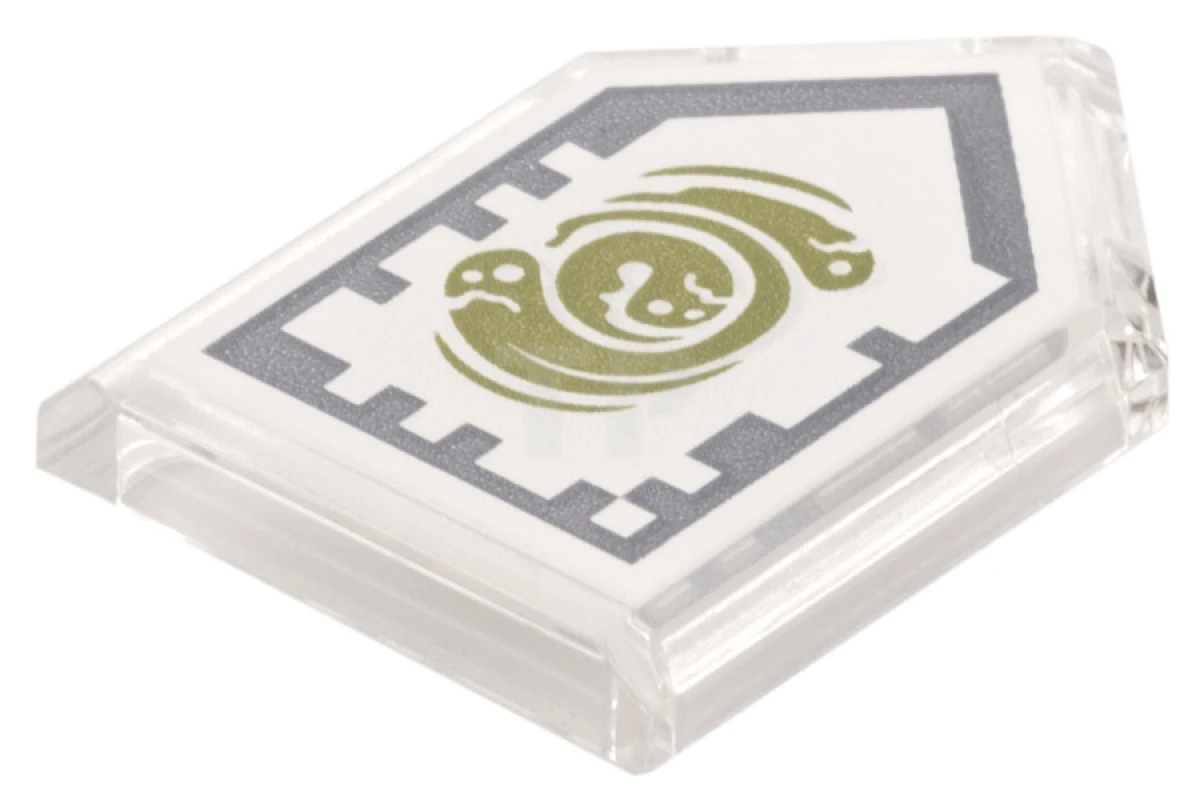 LEGO&reg; 6133481 - 22385pb027 - Baldosa 2 x 3 Pentagonal con Patrón de Escudo de Poder Nexo - Vórtice Espiritual