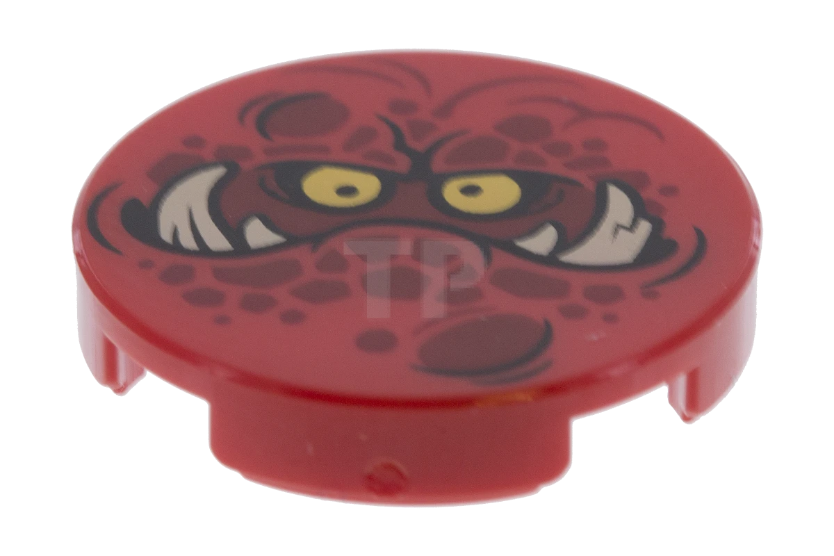 LEGO&reg; 14769pb088 - 6132545 - Tile 2 x 2 Round with Bottom O and Globlin Face Pattern