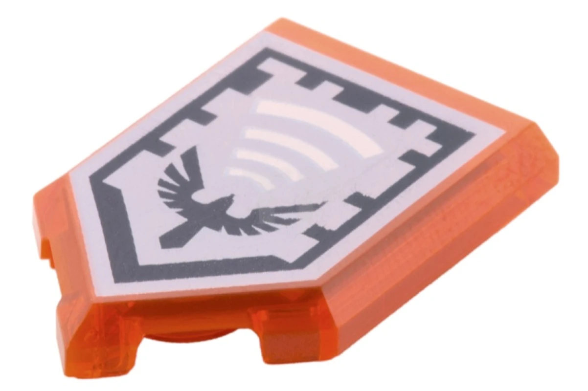 LEGO&reg; 6132391 - 22385pb017 - Tile 2 x 3 Pentagonal with Nexo Power Shield Pattern - Hawk Holler