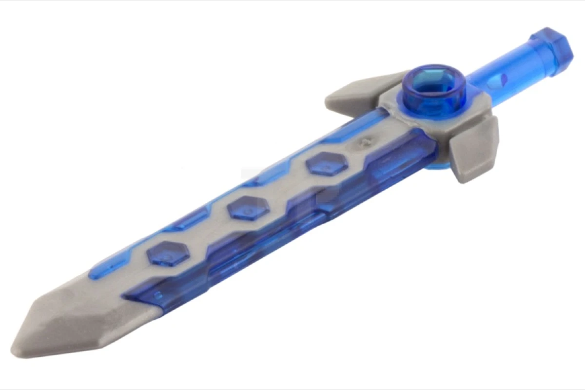 LEGO&reg; 6146848 - 24108pb01 - Minifig, Arma Espada, Larga con Punta Plana Plateada y Guarda Cruzada Angular