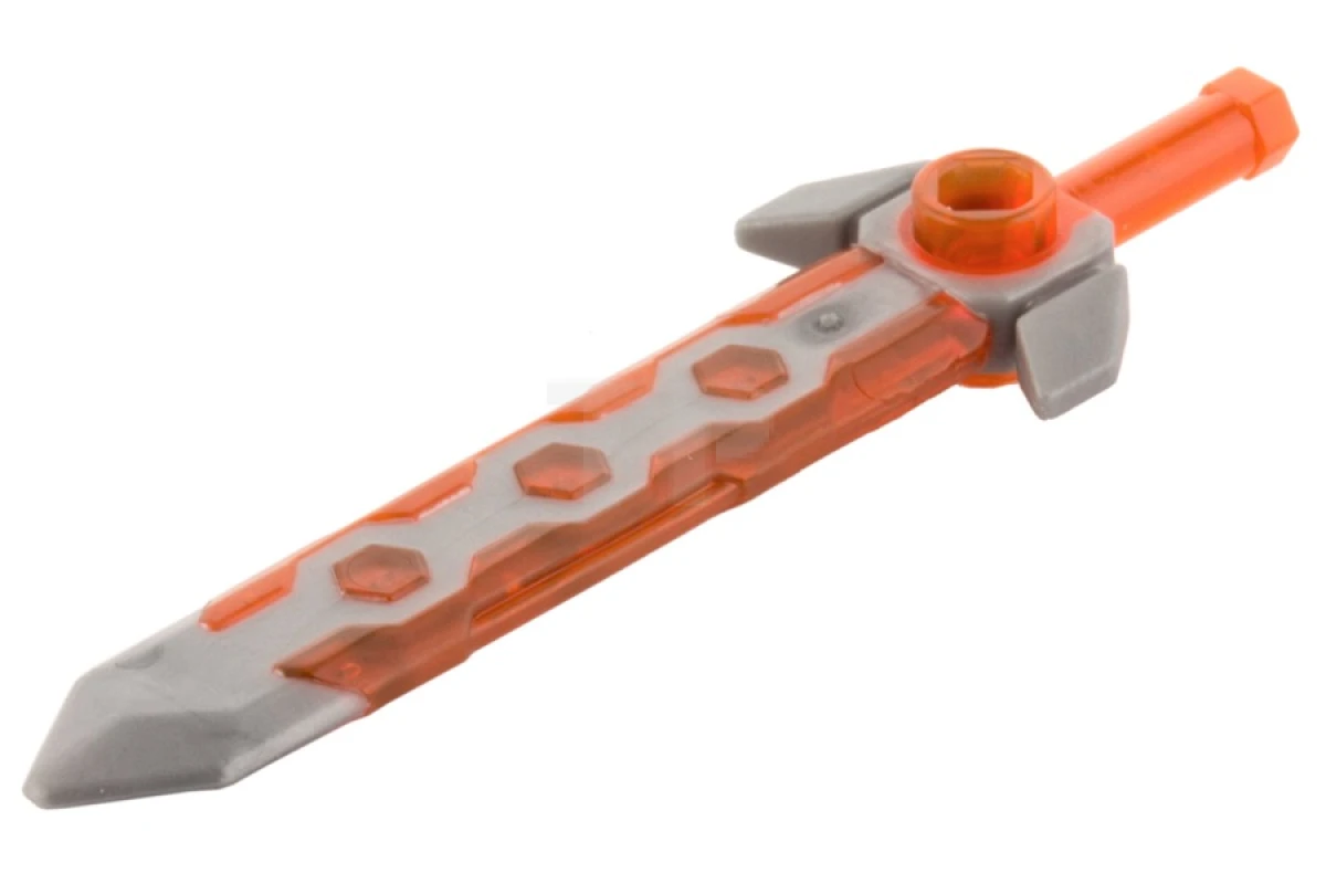 LEGO&reg; 6131162 - 24108pb01 - Minifig, Arma Espada, Larga con Punta Plana Plateada y Guarda Cruzada Angular