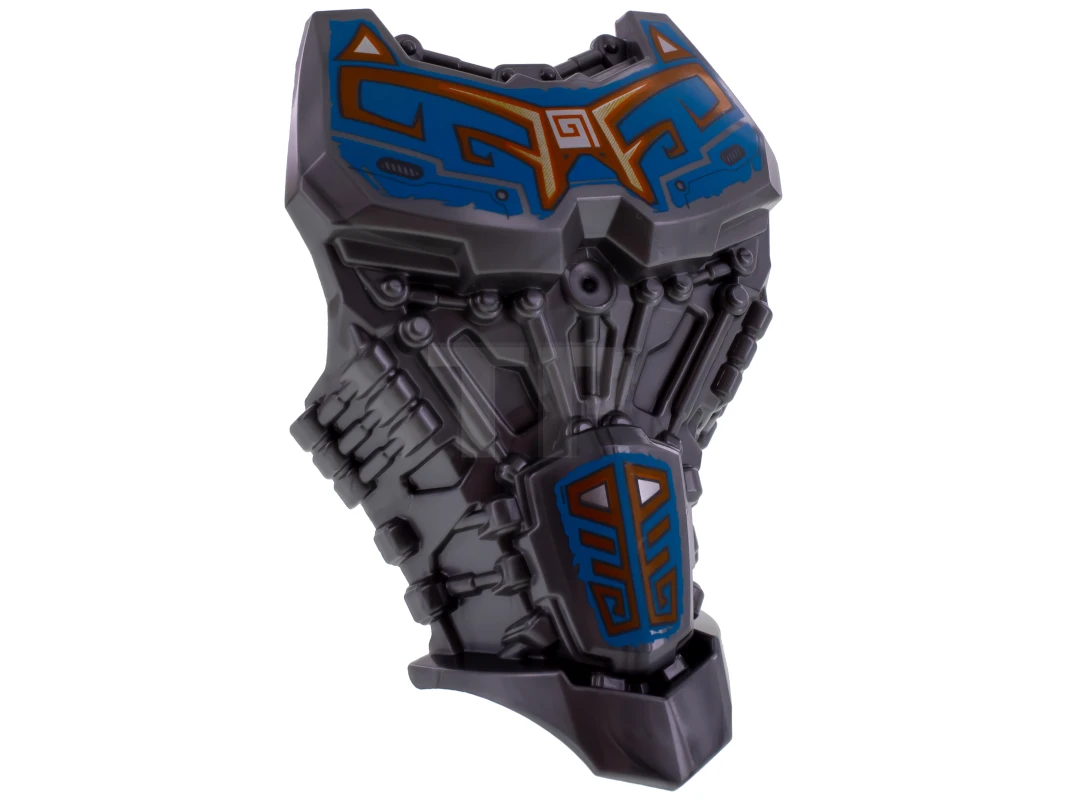 LEGO&reg; 6139118 - 24193pb02 - Large Figure Torso with Bionicle Dark Azure and Orange Pattern