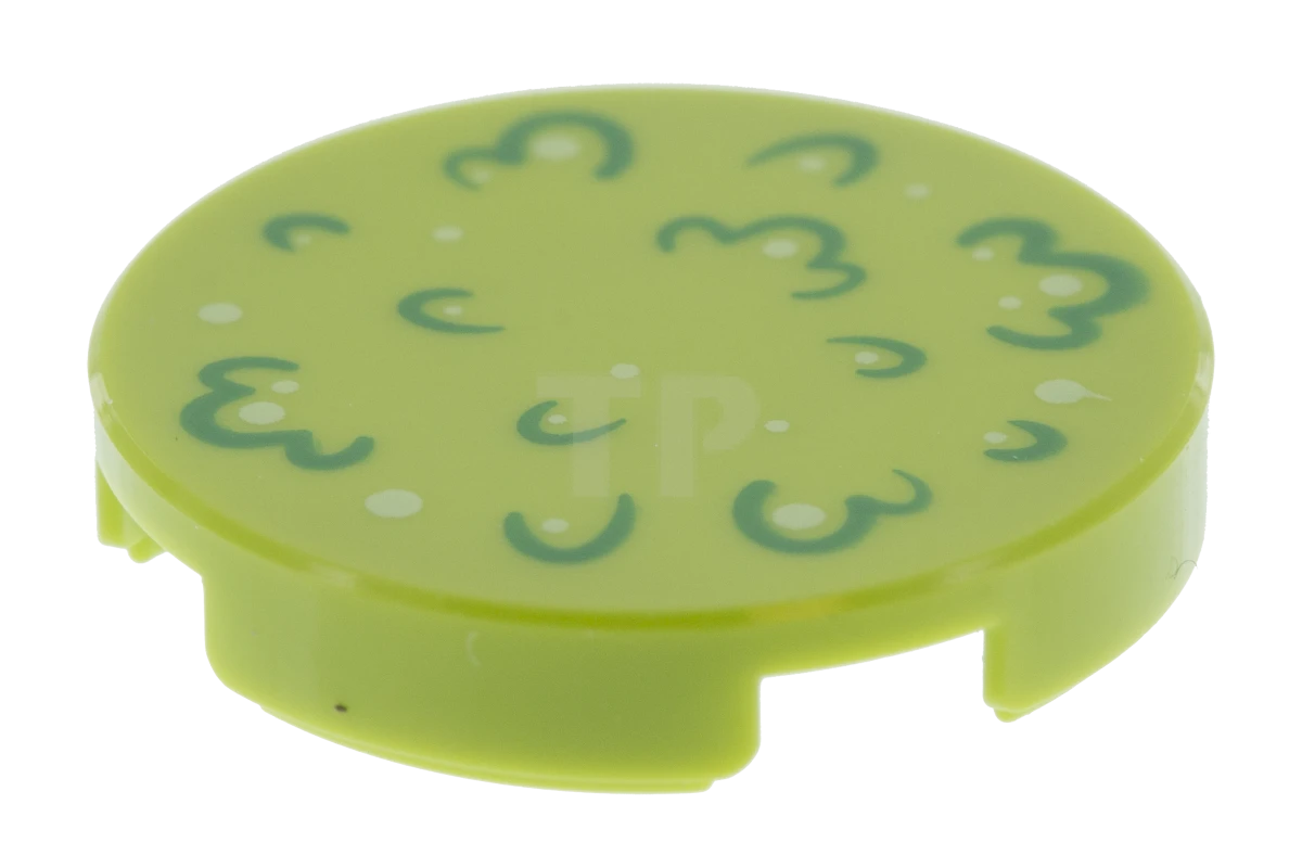 LEGO&reg; 6142097 - 14769pb093 - Carreau 2 x 2 rond avec O inférieur et motif de feuillage.