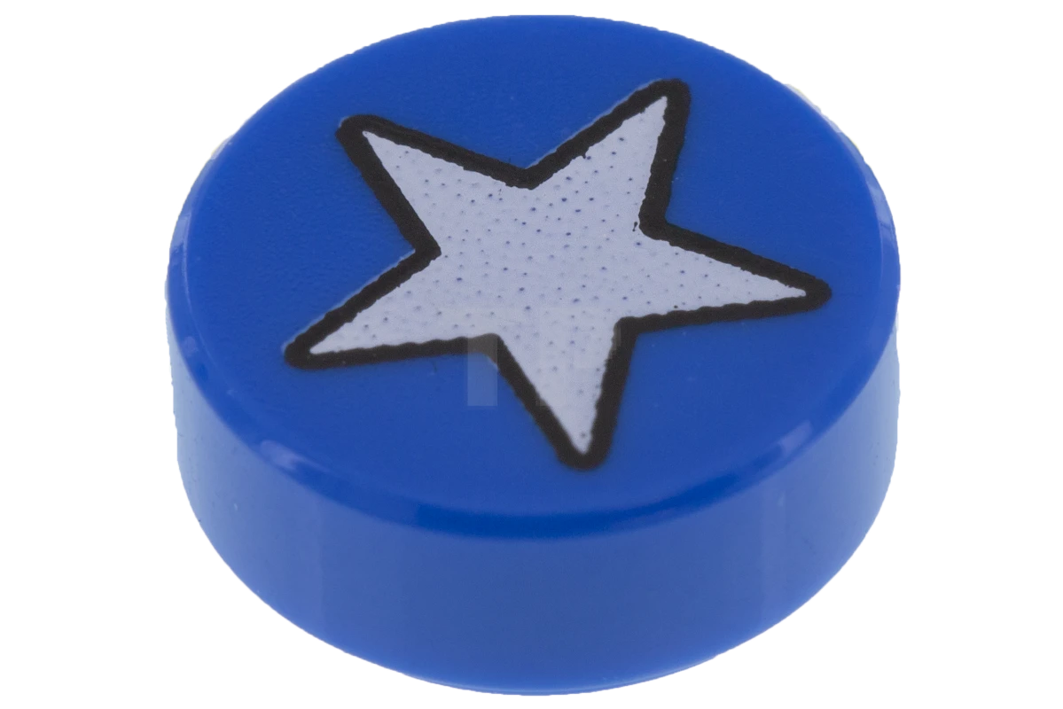 LEGO&reg; 6138208 - 98138pb036 - Tile 1 x 1 Round with Star Pattern