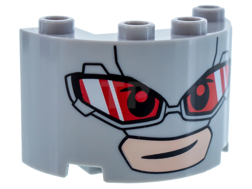 LEGO&reg; 24593pb01 - 6146517 - Cylinder Half 2 x 4 x 2 with 1 x 2 Cutout with Face Pattern (Giant-Man)