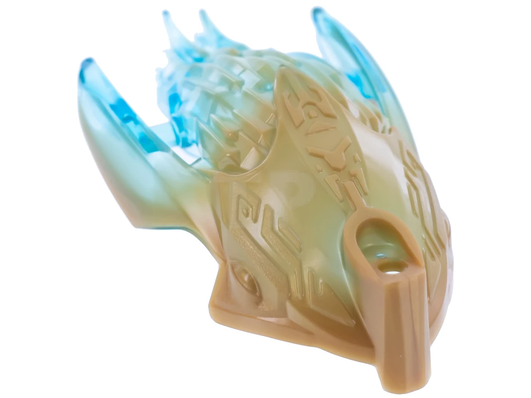 LEGO&reg; 6135049 - 24162pb01 - Tête/masque de créature Bionicle avec motif marbré trans-bleu clair