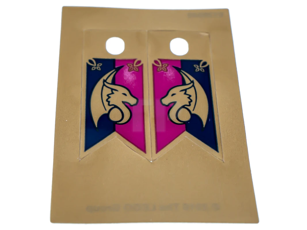 LEGO&reg; 6139040 - multipls07 - Plastic Flag with Dragon Head Pattern, Sheet of 2, Left and Right Looking