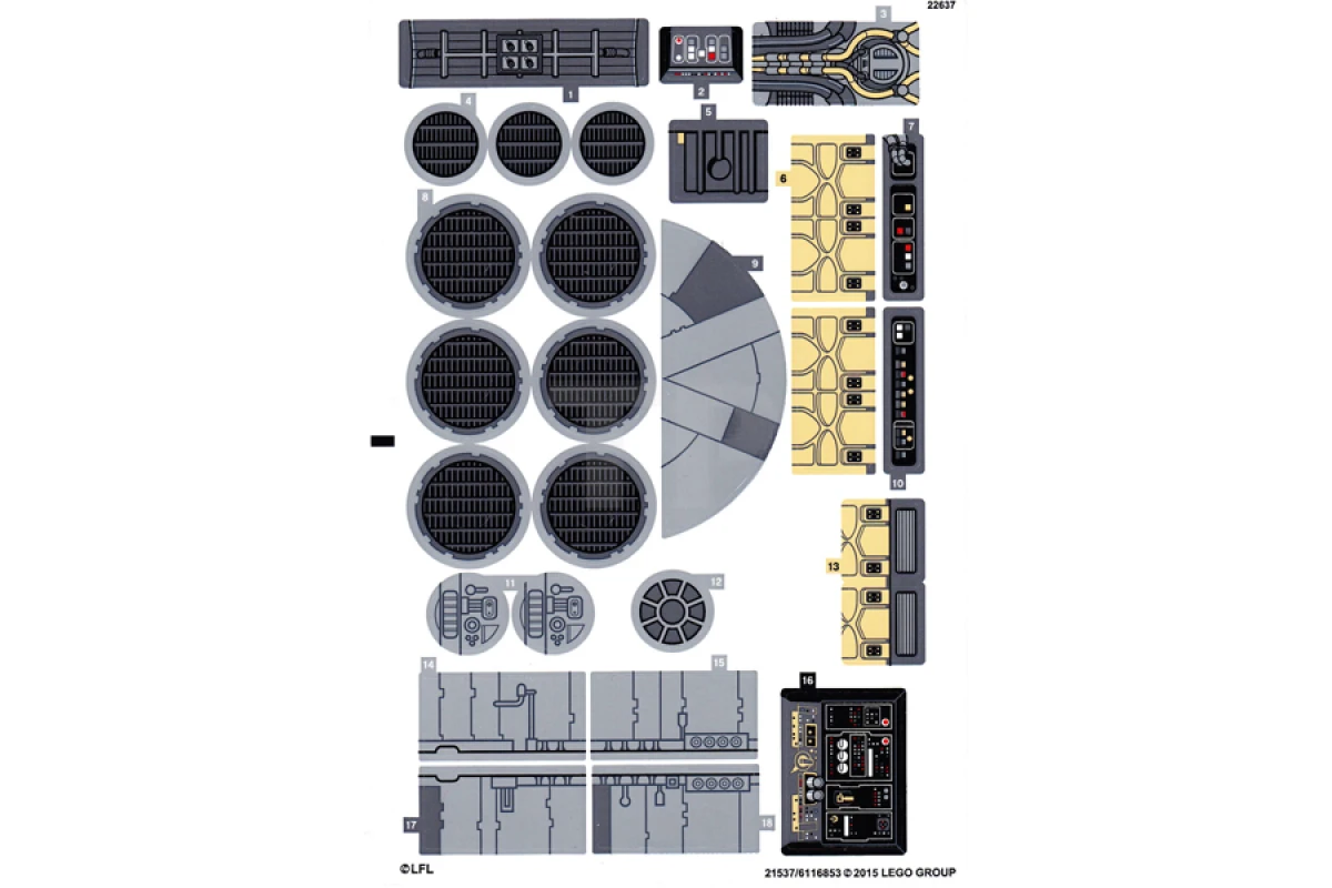 LEGO&reg; 6116853 - Pegatina para el Set 75105 (Versión internacional)
