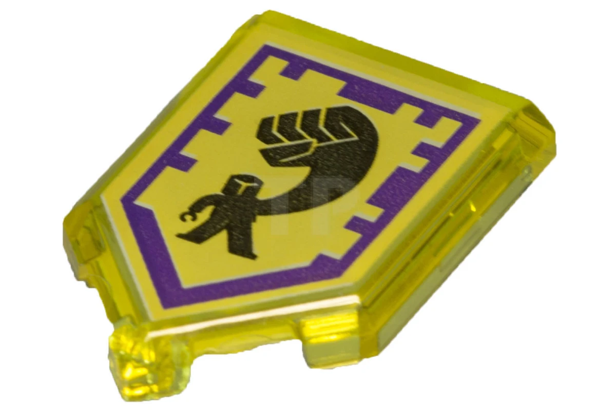 LEGO&reg; 6133058 - 22385pb033 - Baldosa 2 x 3 Pentagonal con Patrón de Escudo de Poder Nexo - Poderosidad