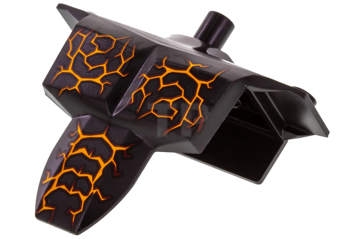 LEGO&reg; 6131810 - 24301pb01 - Groot Figuur Torso Pantser Schoudernoppen met Oranje Aderen Patroon