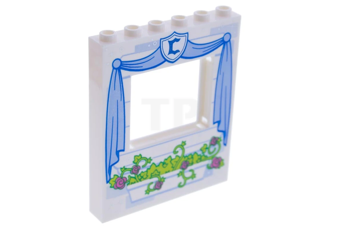 LEGO&reg; 6136995 - 15627pb010 - Panel 1 x 6 x 6 with Window with Curtains and Flower-Box Pattern