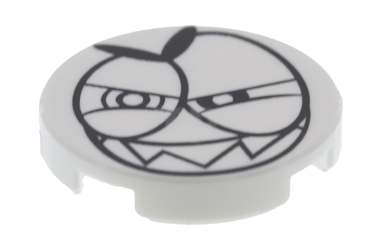 LEGO&reg; 6060732 - 14769pb005 - Carreau 2 x 2 rond avec O de fond et motif de face (Nixel).