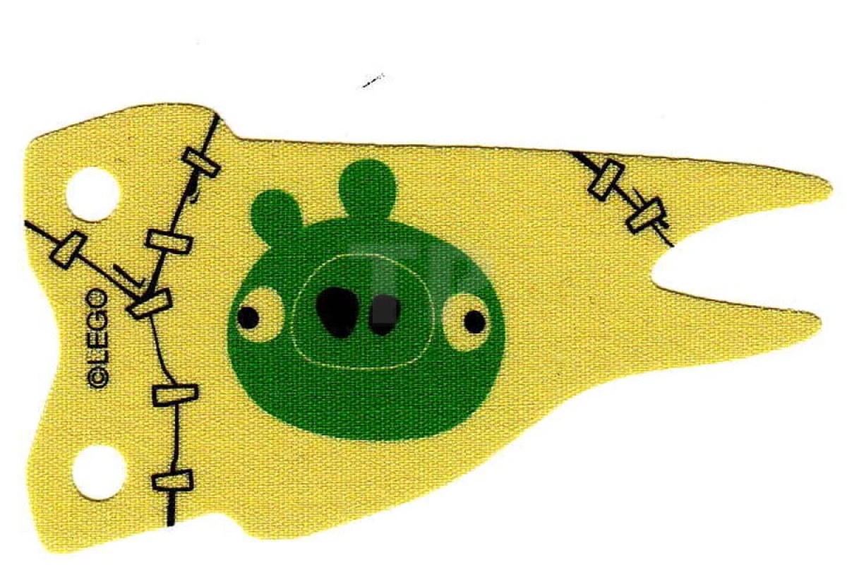 LEGO&reg; 6145146 - 26041 - Cloth Flag 8 x 4 Wave with Green Pig Face Pattern