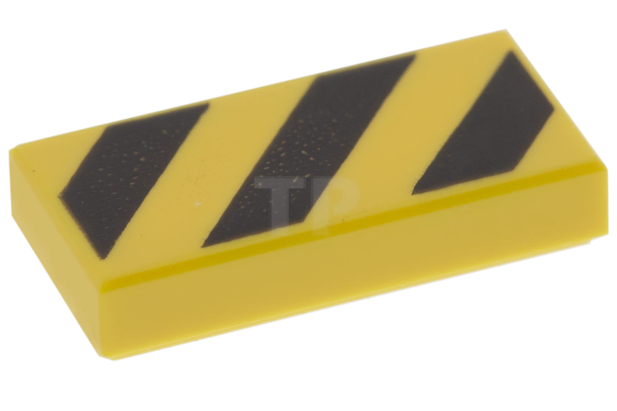 LEGO&reg; 6129504 - 3069pb0436 - Carreau 1 x 2 avec motif de rayures de danger.