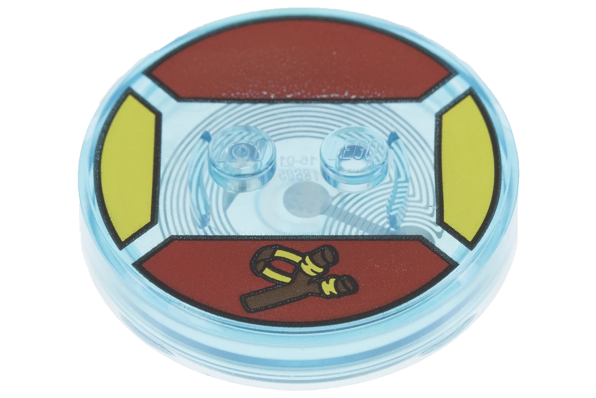 LEGO&reg; 6122884 - 18605c01pb25 - Dimensions Toy Tag 4 x 4 x 2/3 with 2 Studs for Bart #25 with Slingshot Pattern