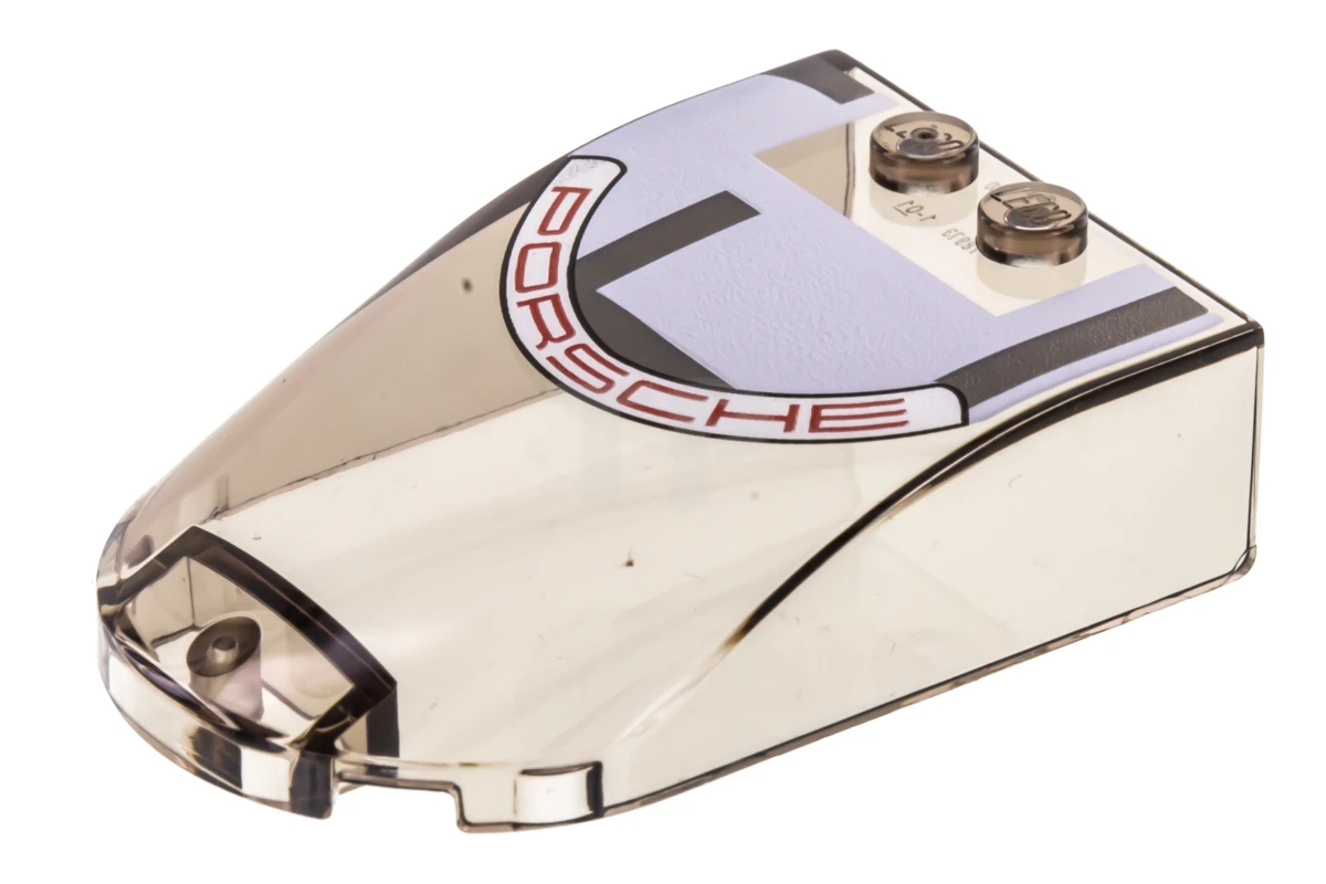 LEGO&reg; 6137031 - 18973pb04 - Windscreen 6 x 4 x 1 Curved with Red 'PORSCHE' and White and Gray Roof Pattern