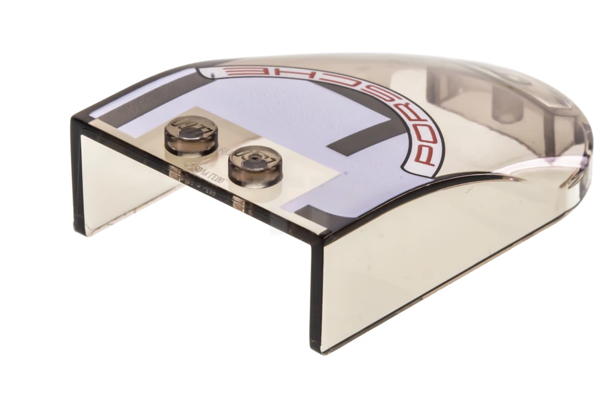 LEGO&reg; 6137031 - 18973pb04 - Windscreen 6 x 4 x 1 Curved with Red 'PORSCHE' and White and Gray Roof Pattern