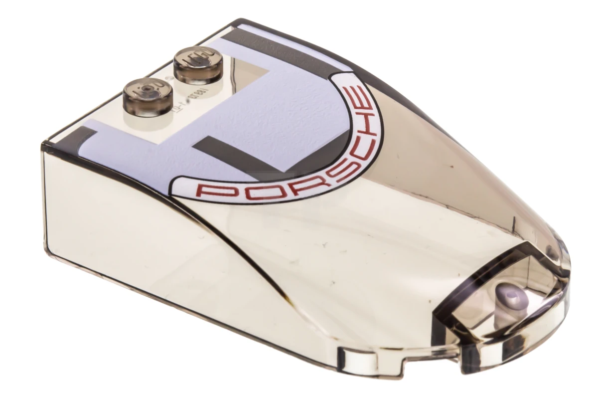 LEGO&reg; 6137031 - 18973pb04 - Windscreen 6 x 4 x 1 Curved with Red 'PORSCHE' and White and Gray Roof Pattern