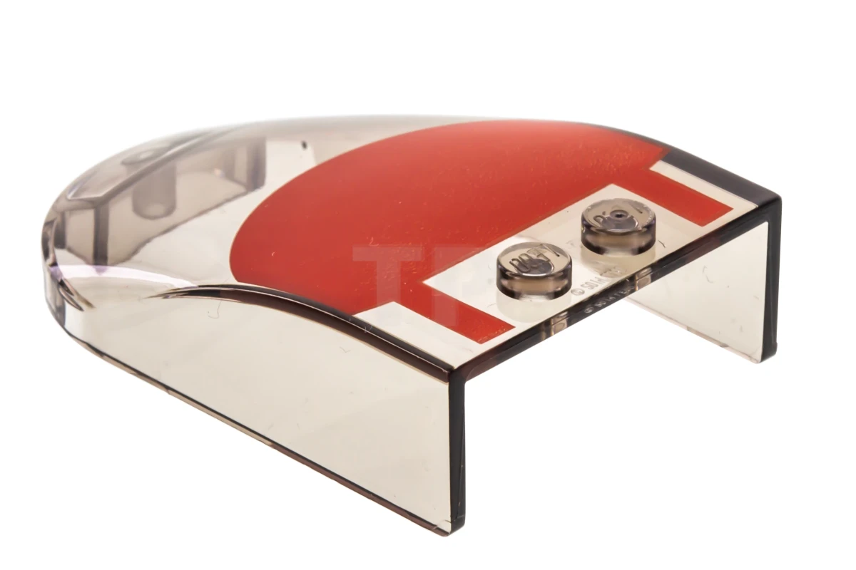 LEGO&reg; 6137041 - 18973pb05 - Pare-brise 6 x 4 x 1 courbé avec motif de toit rouge.