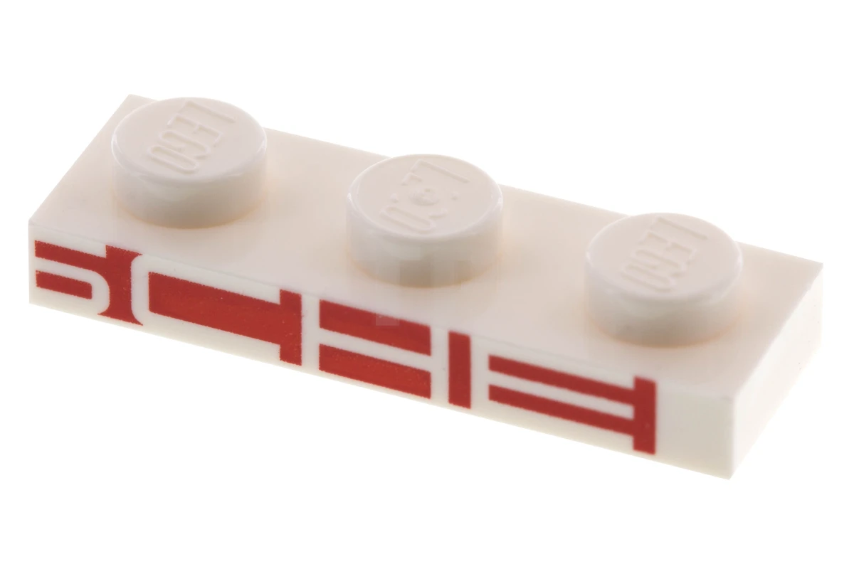 LEGO&reg; 6137060 - 3623pb008 - Plate 1 x 3 with White 'SCHE' on Red Background Pattern
