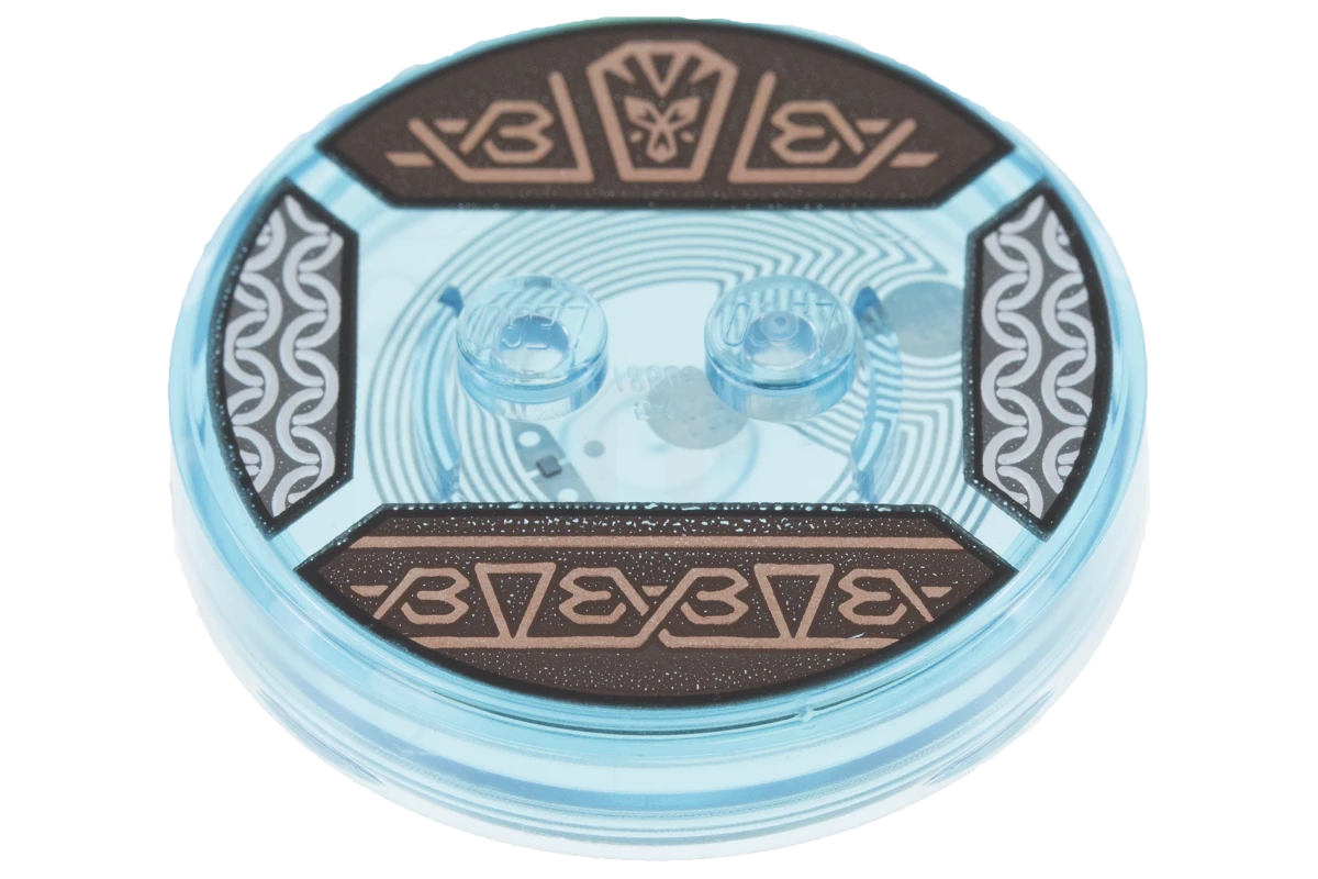 LEGO&reg; 6122903 - 18605c01pb38 - Dimensions Etichetta giocattolo 4 x 4 x 2/3 con 2 borchie per Gimli #38 con bordi e simboli in rame