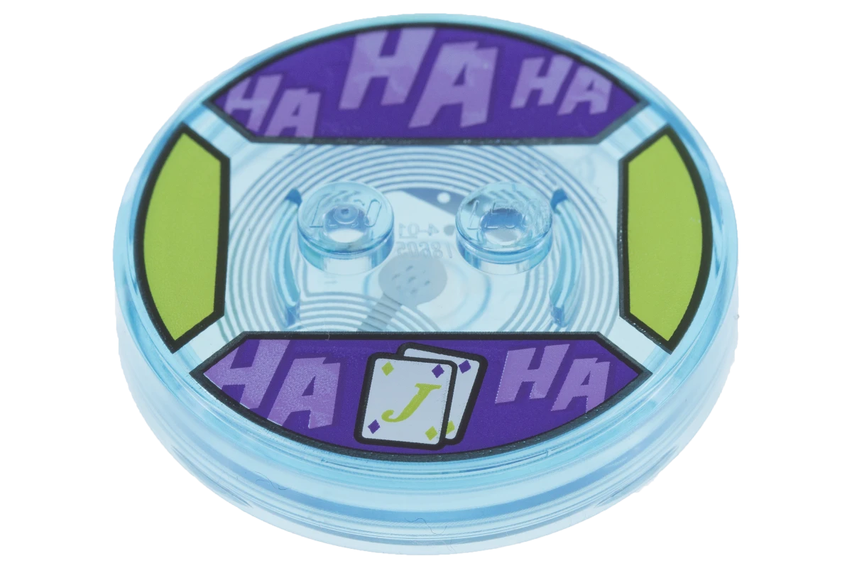 LEGO&reg; 6122868 - 18605c01pb11 - Dimensions Toy Tag 4 x 4 x 2/3 with 2 Studs for The Joker #11 with Playing Cards and Medium Lavender 'HA HA' Pattern