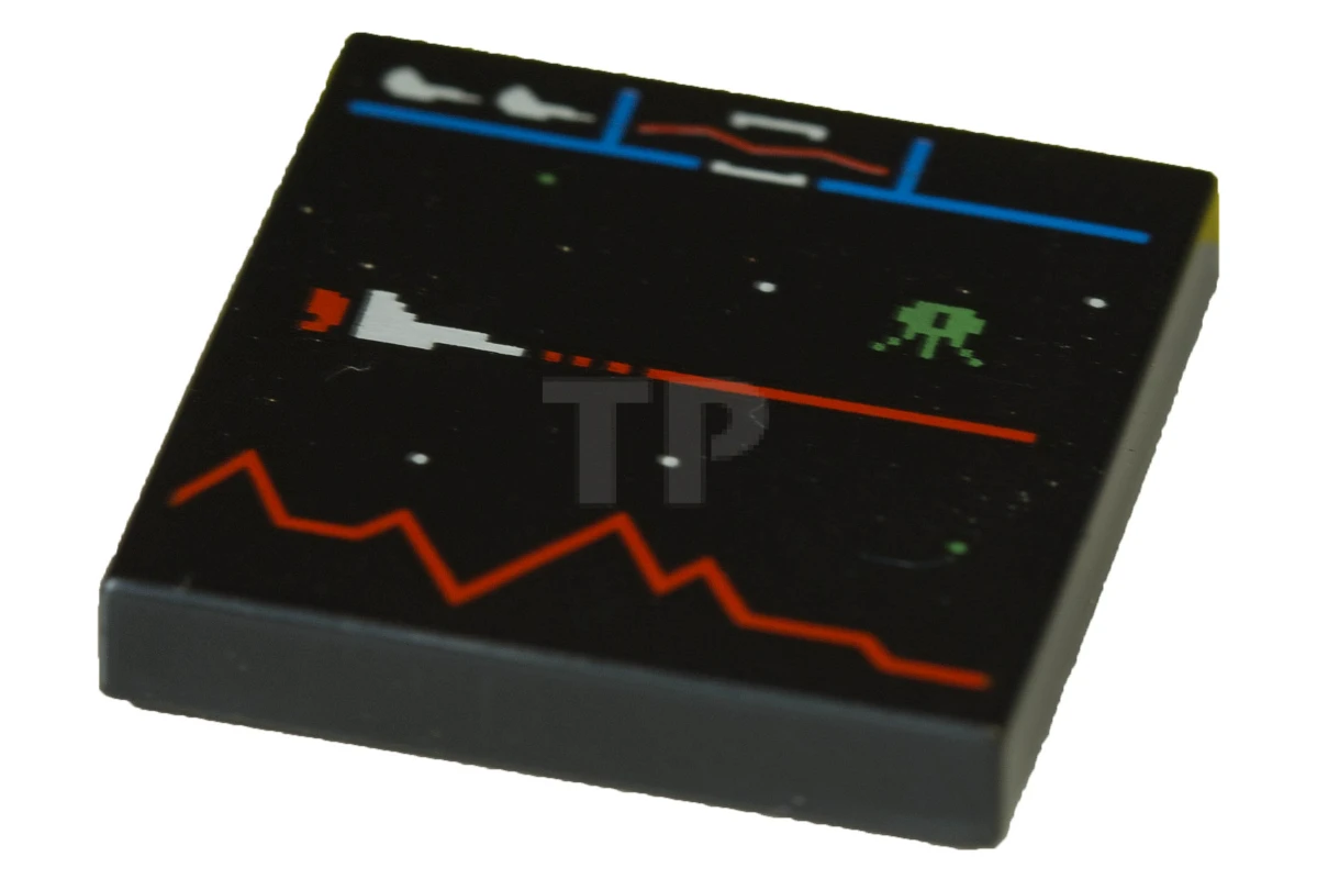 LEGO&reg; 6132753 - 3068pb0968 - Piastrelle 2 x 2 con modello di display per videogiochi Defender