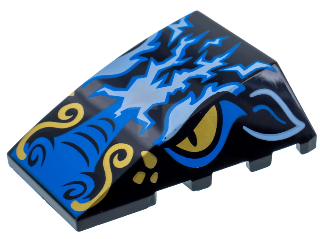 LEGO&reg; 6136461 - 47753pb068 - Cale de pente 4 x 4 avec motif de tête de dragon.