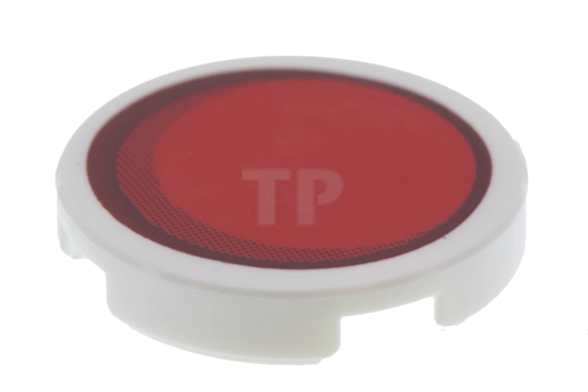 LEGO&reg; 6139565 - 14769pb113 - Carreau 2 x 2 rond avec O inférieur et motif de soleil stylisé.