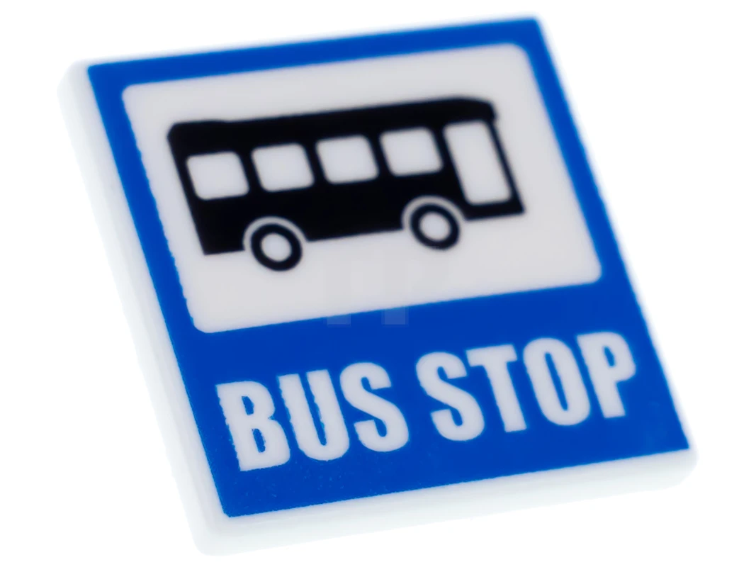LEGO&reg; 6155407 - 15210pb020 - Clip-On Square 2 x 2 - Road Sign Bus stop
