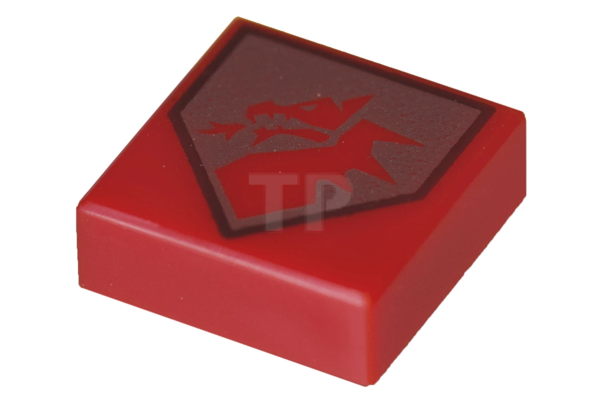 LEGO&reg; 6125422 - 3070pb105 - Tile 1 x 1 with Dragon Head on Shield Pattern