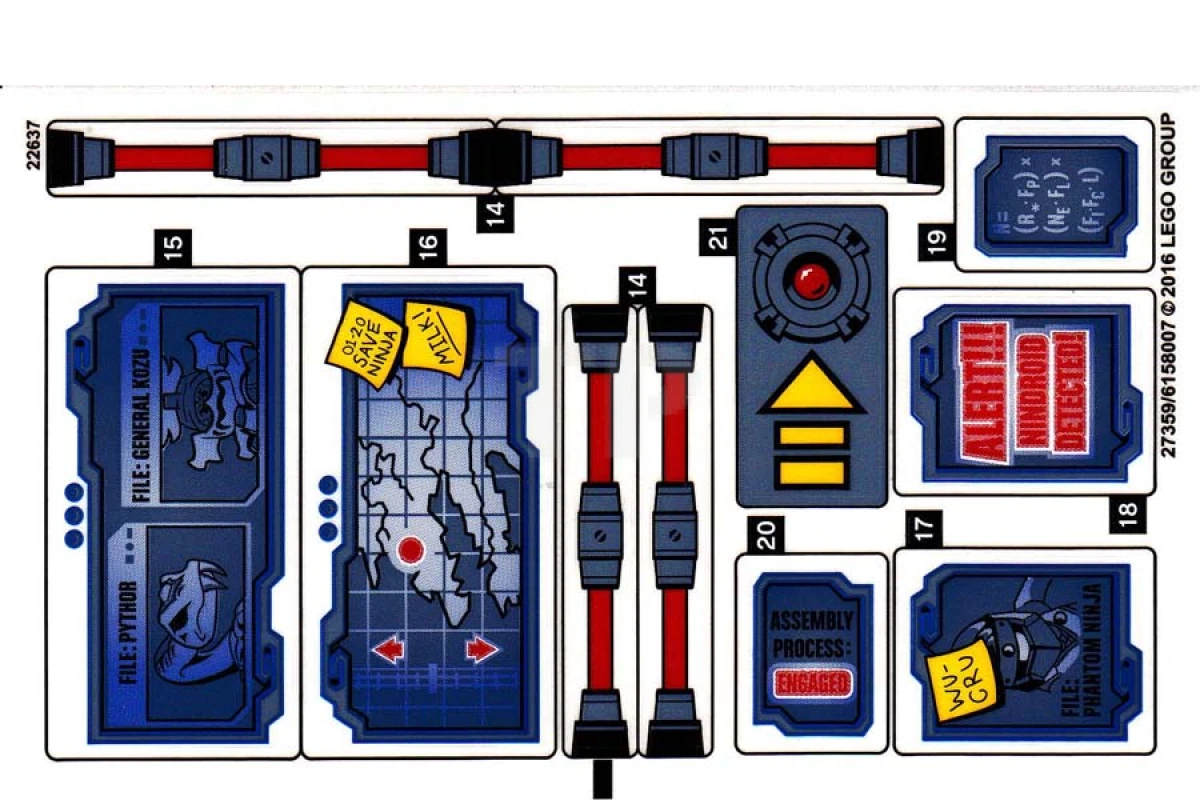 LEGO&reg;  - Autocollant pour l'ensemble 70596 - Feuille 2