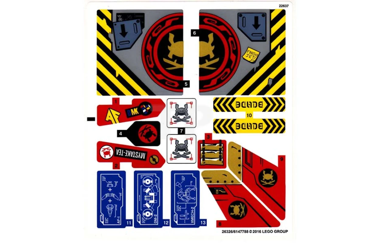 LEGO&reg;  - Adesivo per il set 70596 - Foglio 1