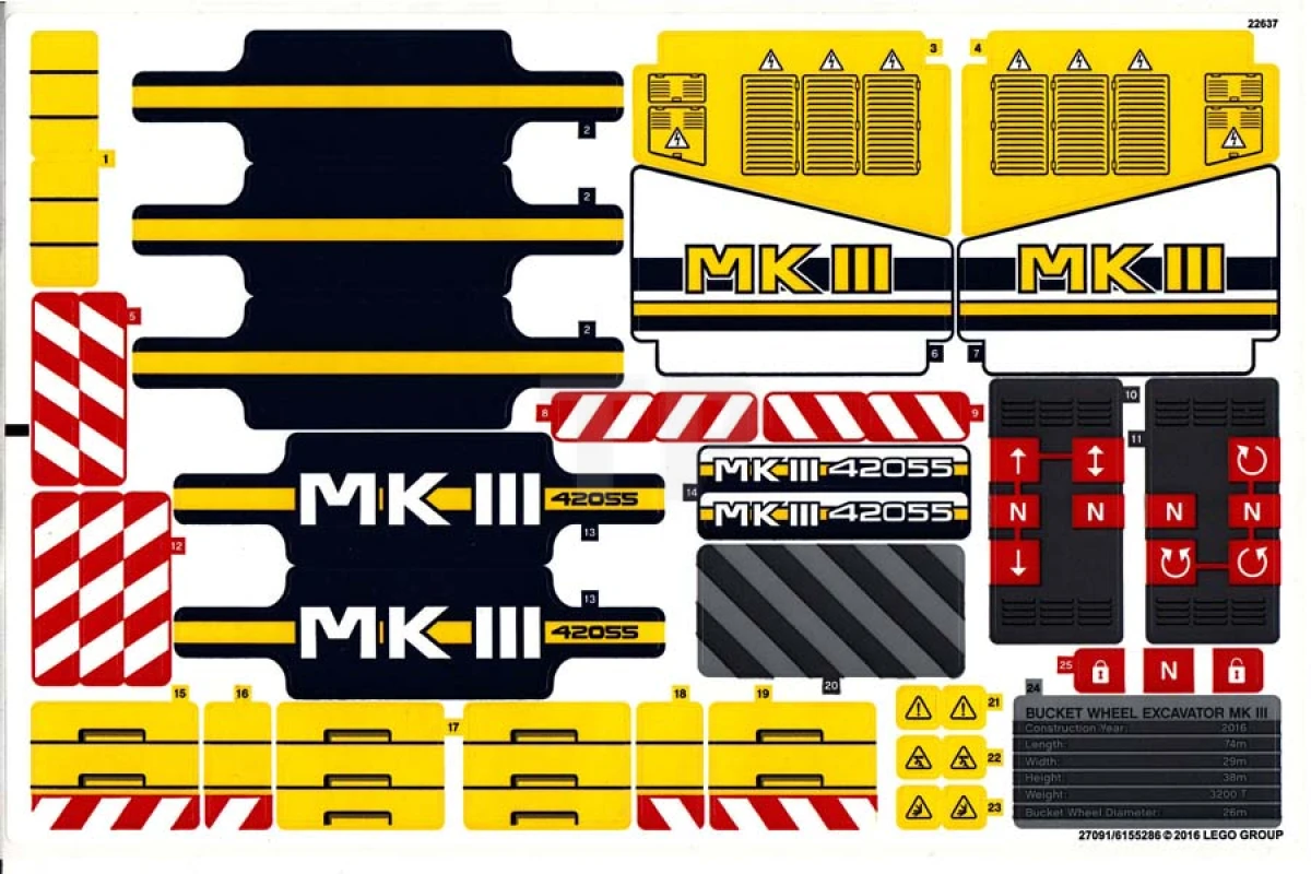 LEGO&reg; 6155286 - Autocollant pour l'ensemble 42055 (version internationale)