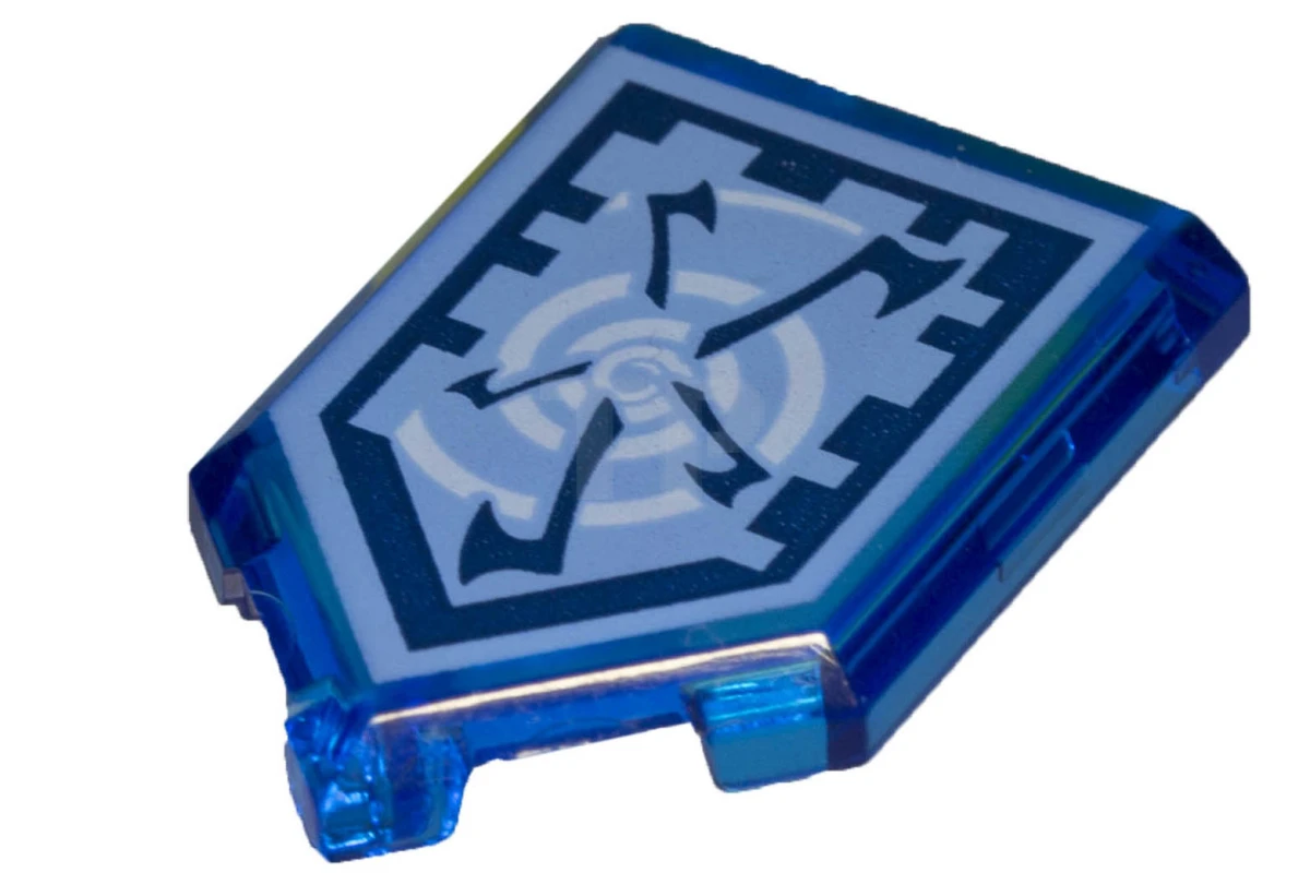 LEGO&reg; 6247413 - 22385pb043 - Baldosa 2 x 3 Pentagonal con Patrón de Escudo de Poder Nexo - Viento Torbellino