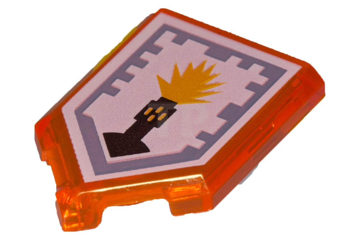 LEGO&reg; 6133133 - 22385pb040 - Tile 2 x 3 Pentagonal with Nexo Power Shield Pattern - Flash Cannon