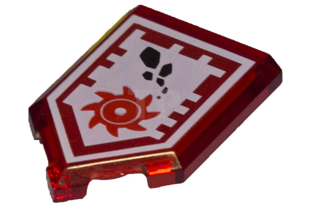 LEGO&reg; 6133661 - 22385pb048 - Baldosa 2 x 3 Pentagonal con Patrón de Escudo Nexo Power - Destripador de Rocas