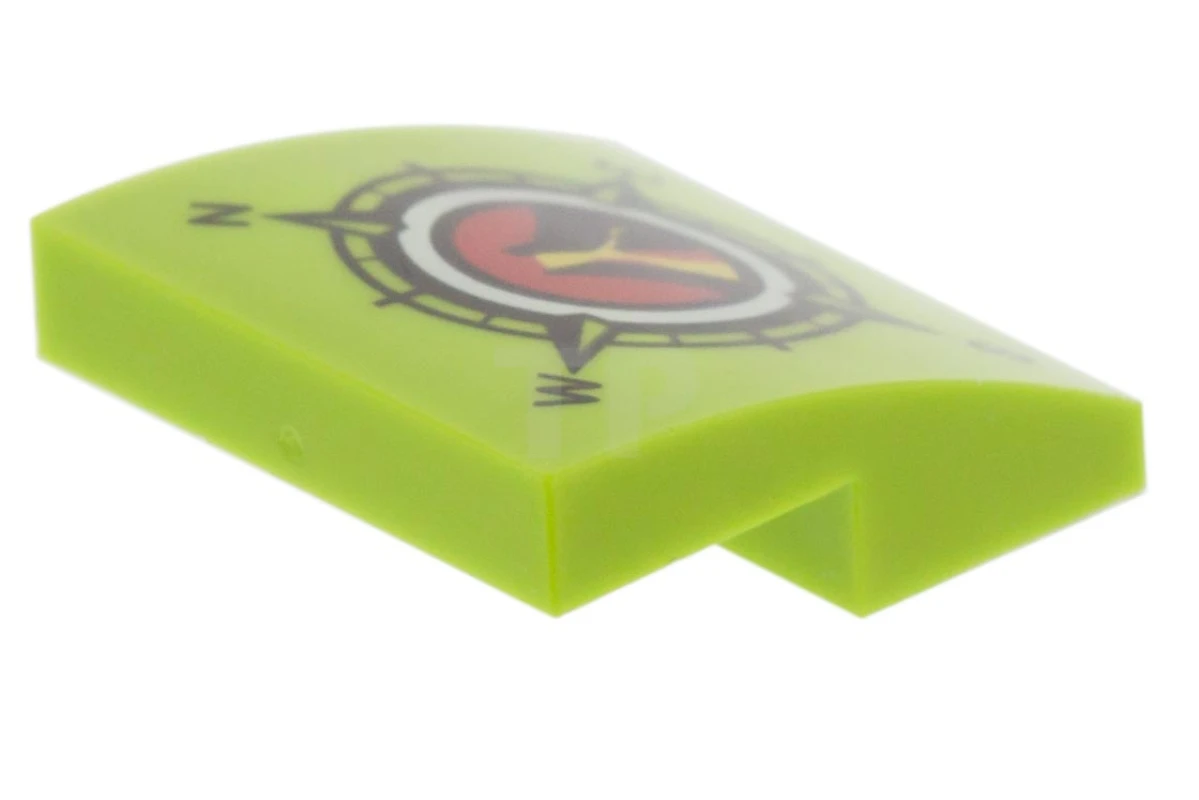 LEGO&reg; 6152204 - 15068pb084 - Pente 2 x 2 x 2/3 courbée avec motif du logo des explorateurs de volcans.