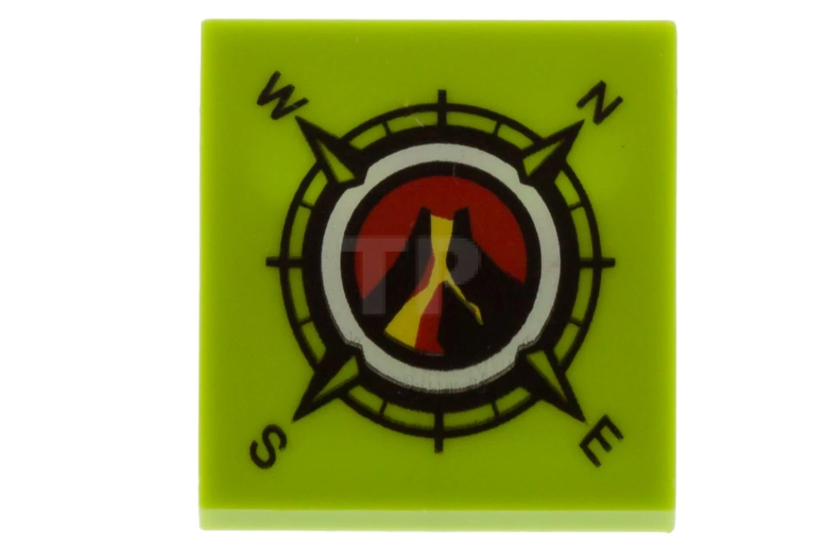 LEGO&reg; 6152204 - 15068pb084 - Pente 2 x 2 x 2/3 courbée avec motif du logo des explorateurs de volcans.